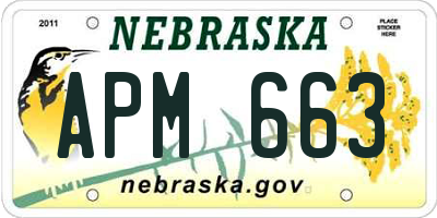 NE license plate APM663