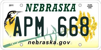 NE license plate APM668