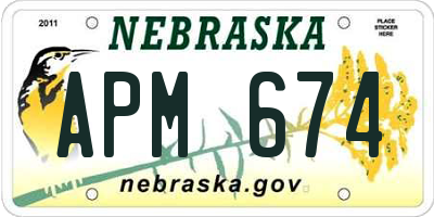 NE license plate APM674