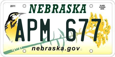 NE license plate APM677