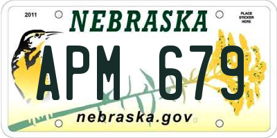 NE license plate APM679