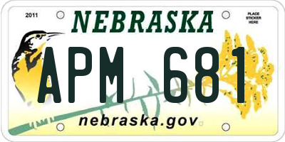 NE license plate APM681