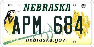 NE license plate APM684