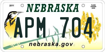 NE license plate APM704