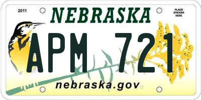 NE license plate APM721
