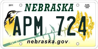 NE license plate APM724