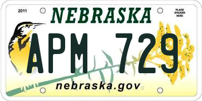 NE license plate APM729