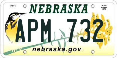 NE license plate APM732