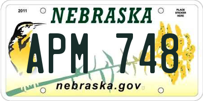NE license plate APM748
