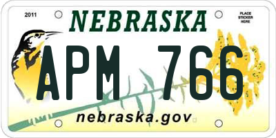 NE license plate APM766