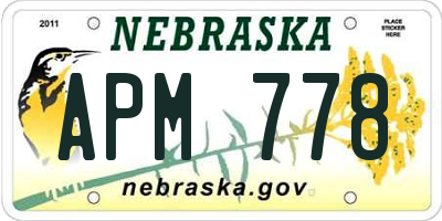 NE license plate APM778