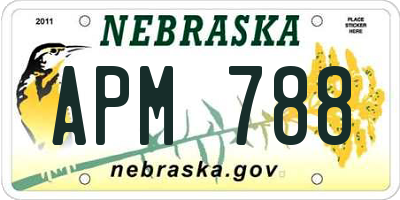 NE license plate APM788