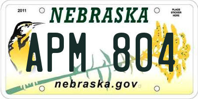NE license plate APM804