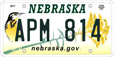 NE license plate APM814