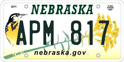 NE license plate APM817