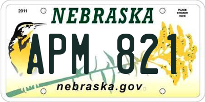 NE license plate APM821