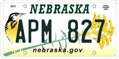 NE license plate APM827
