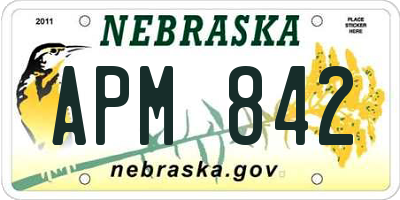 NE license plate APM842