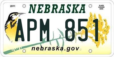 NE license plate APM851