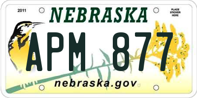NE license plate APM877
