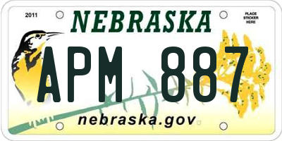 NE license plate APM887