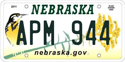 NE license plate APM944