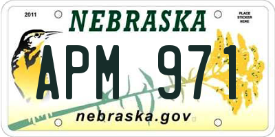 NE license plate APM971