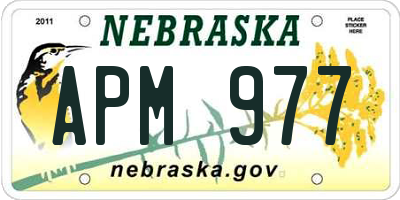 NE license plate APM977
