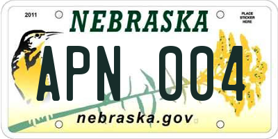 NE license plate APN004