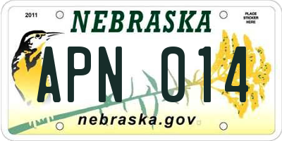NE license plate APN014