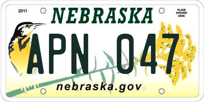 NE license plate APN047