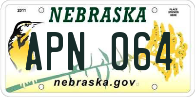 NE license plate APN064