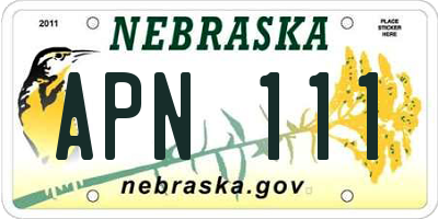 NE license plate APN111