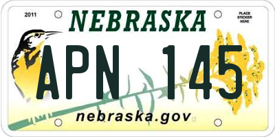 NE license plate APN145