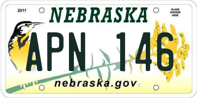 NE license plate APN146