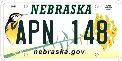 NE license plate APN148