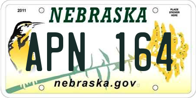 NE license plate APN164