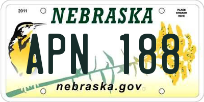 NE license plate APN188
