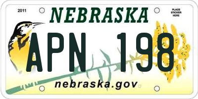 NE license plate APN198