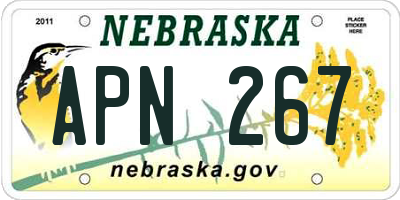 NE license plate APN267