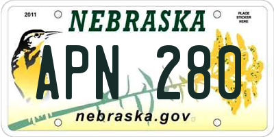 NE license plate APN280