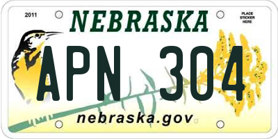 NE license plate APN304