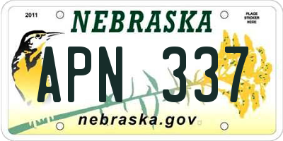 NE license plate APN337
