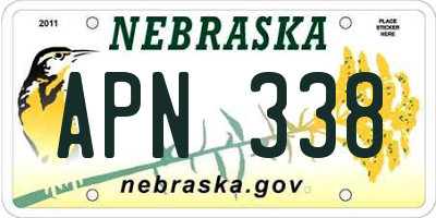 NE license plate APN338