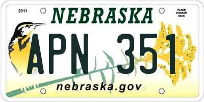 NE license plate APN351