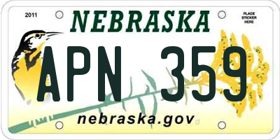 NE license plate APN359