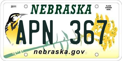 NE license plate APN367
