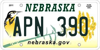 NE license plate APN390