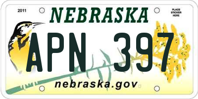 NE license plate APN397