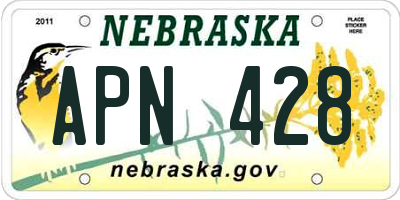 NE license plate APN428